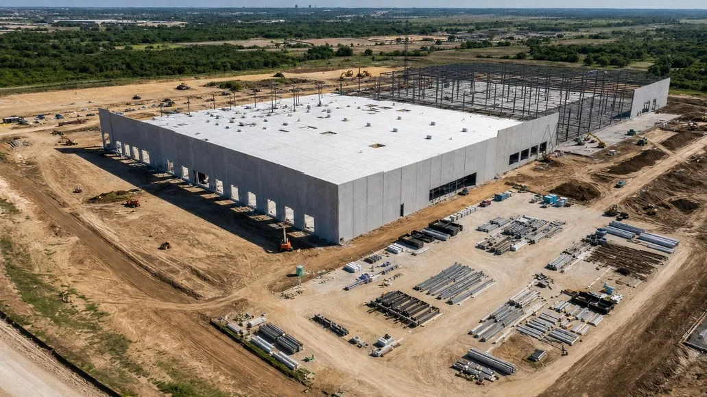 Illustrative current aerial visit showing expanded roof and wall construction